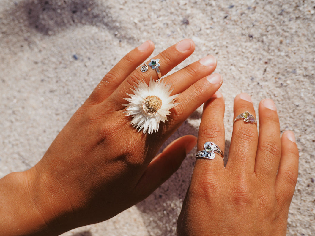 Sterling Silver Peridot  Ring