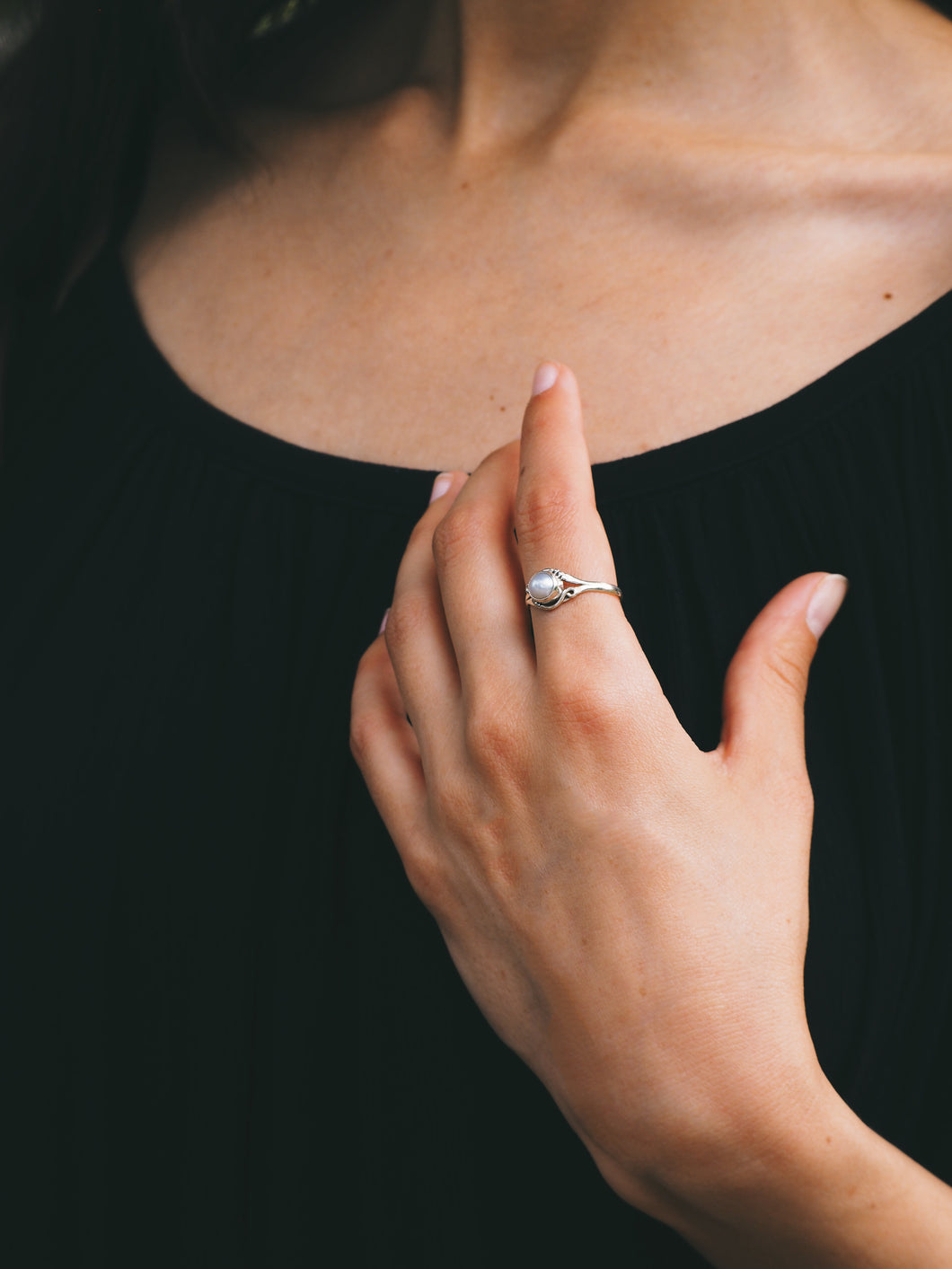 Sterling Silver Pearl Ring