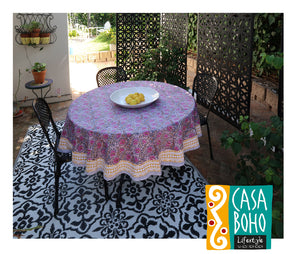 Block Print Table Cloth Round