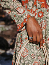 Load image into Gallery viewer, Sterling Silver Garnet Ring
