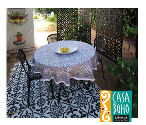 Block Print Table Cloth Round