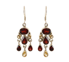 Load image into Gallery viewer, Garnet and Citrine Earring
