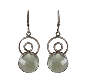 Sterling Silver Prehnite Earring