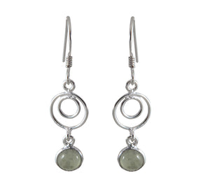 Sterling Silver Prehnite Earrings