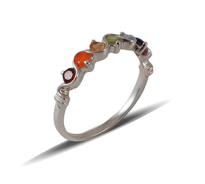 Sterling Silver Multi Stone Ring