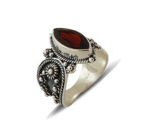 Sterling Silver Garnet Ring