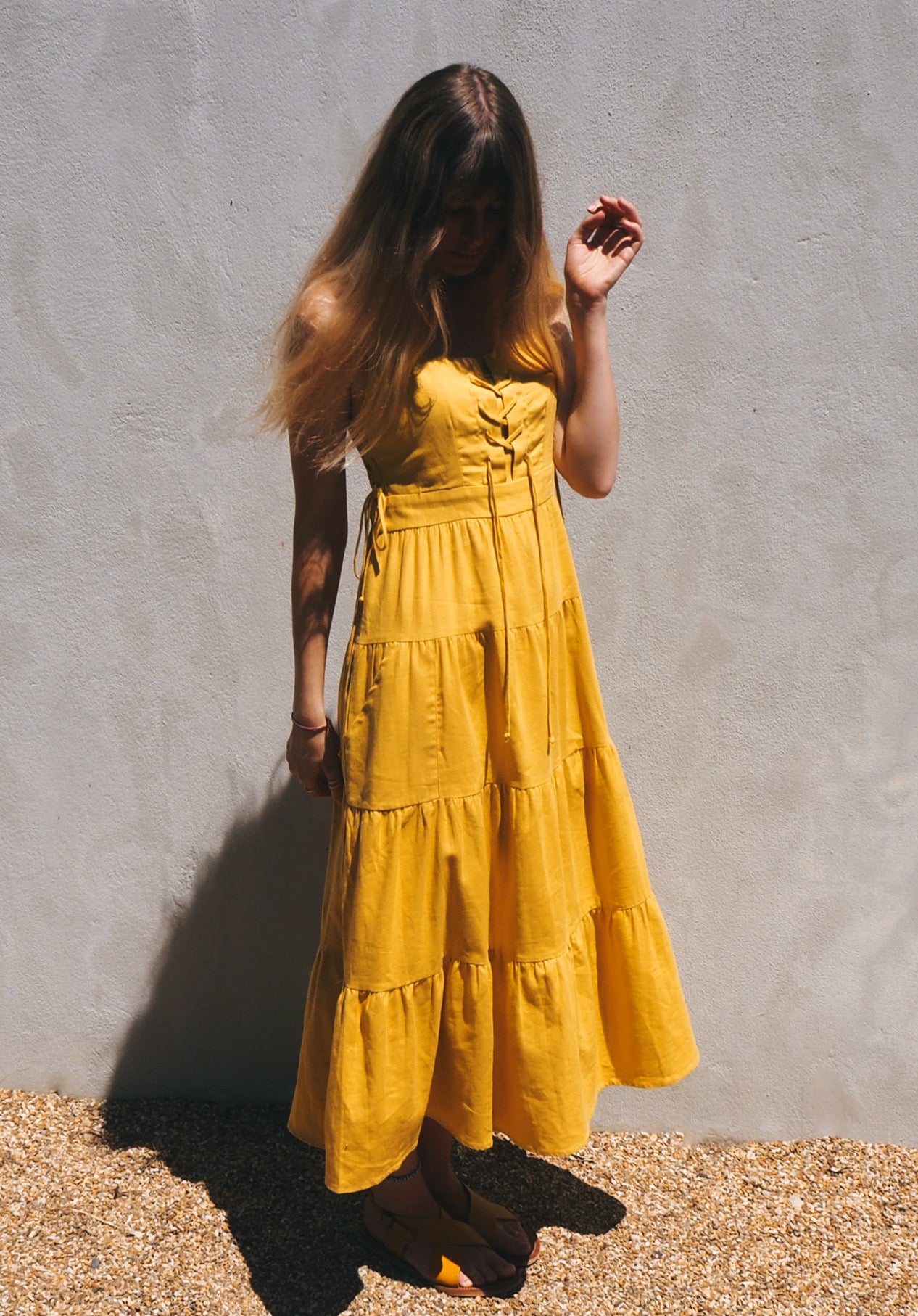 Mustard yellow hotsell sun dress